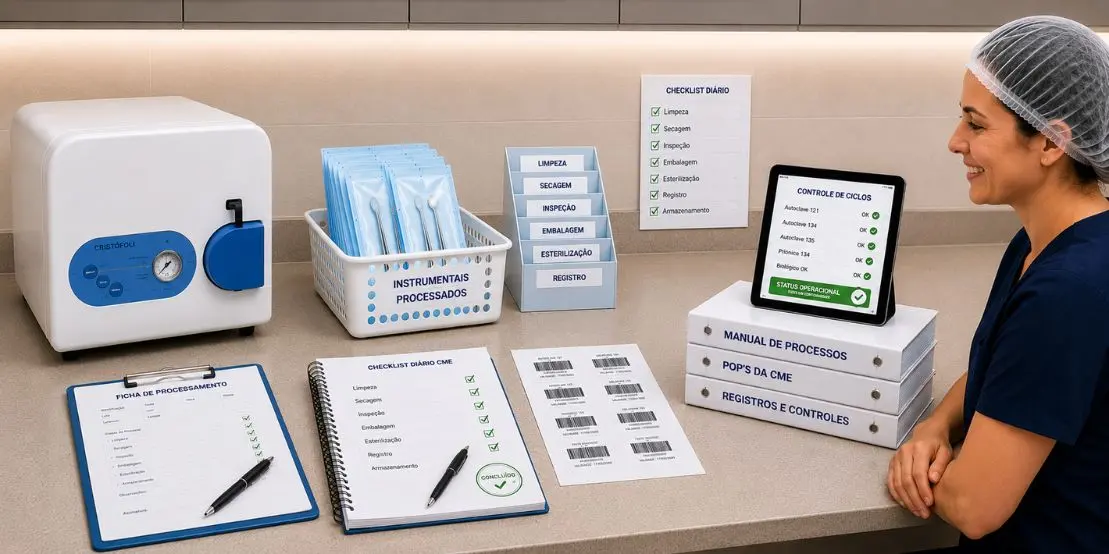 CME organizada com registros, controles e documentos padronizados