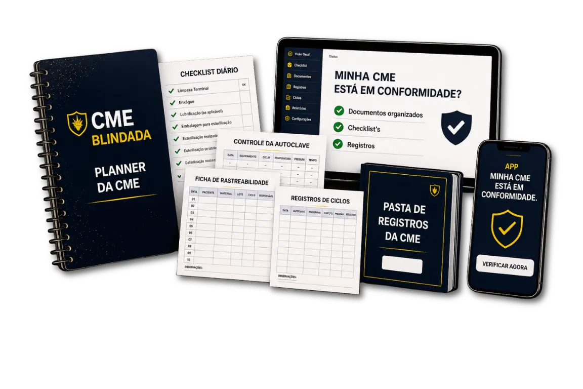 Materiais do CME Blindada com planner, fichas, registros e aplicativo